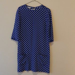 100% Silk Equipment Polka Dot Dress with Pockets